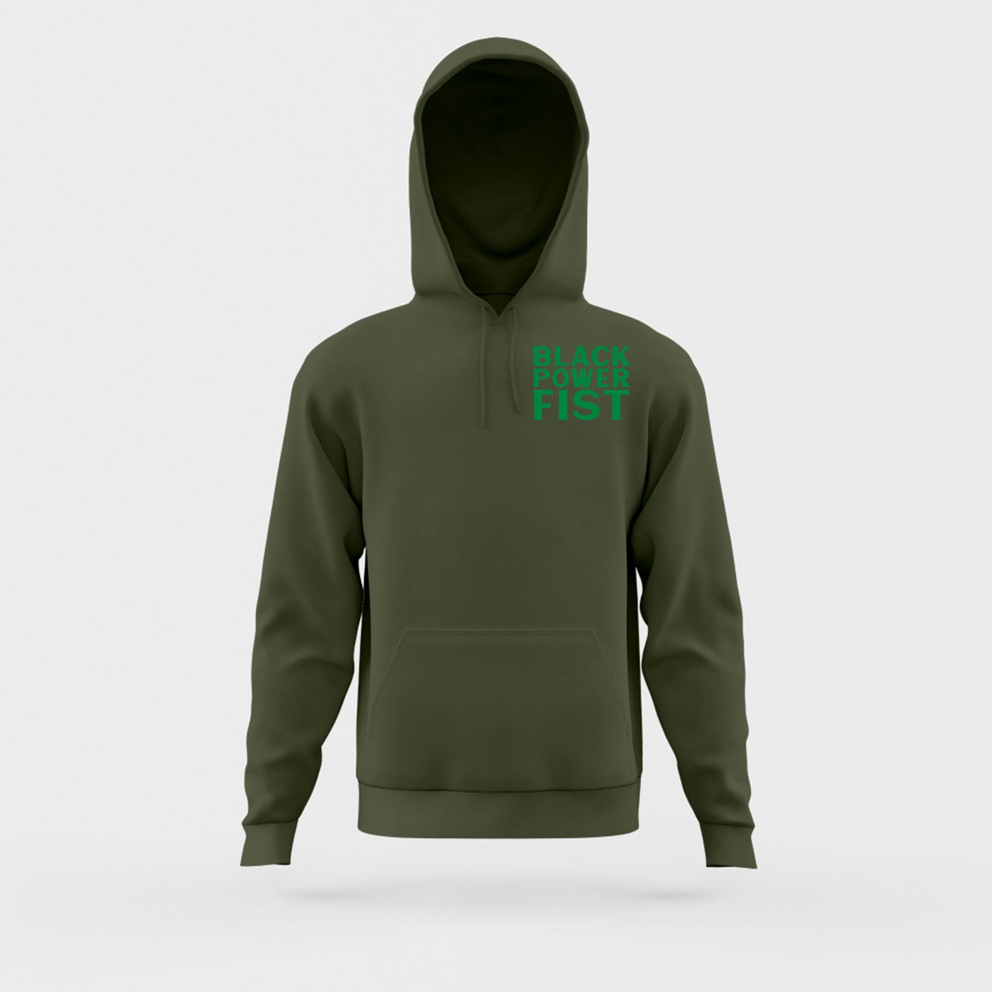Black Power Fist Green Hoodie