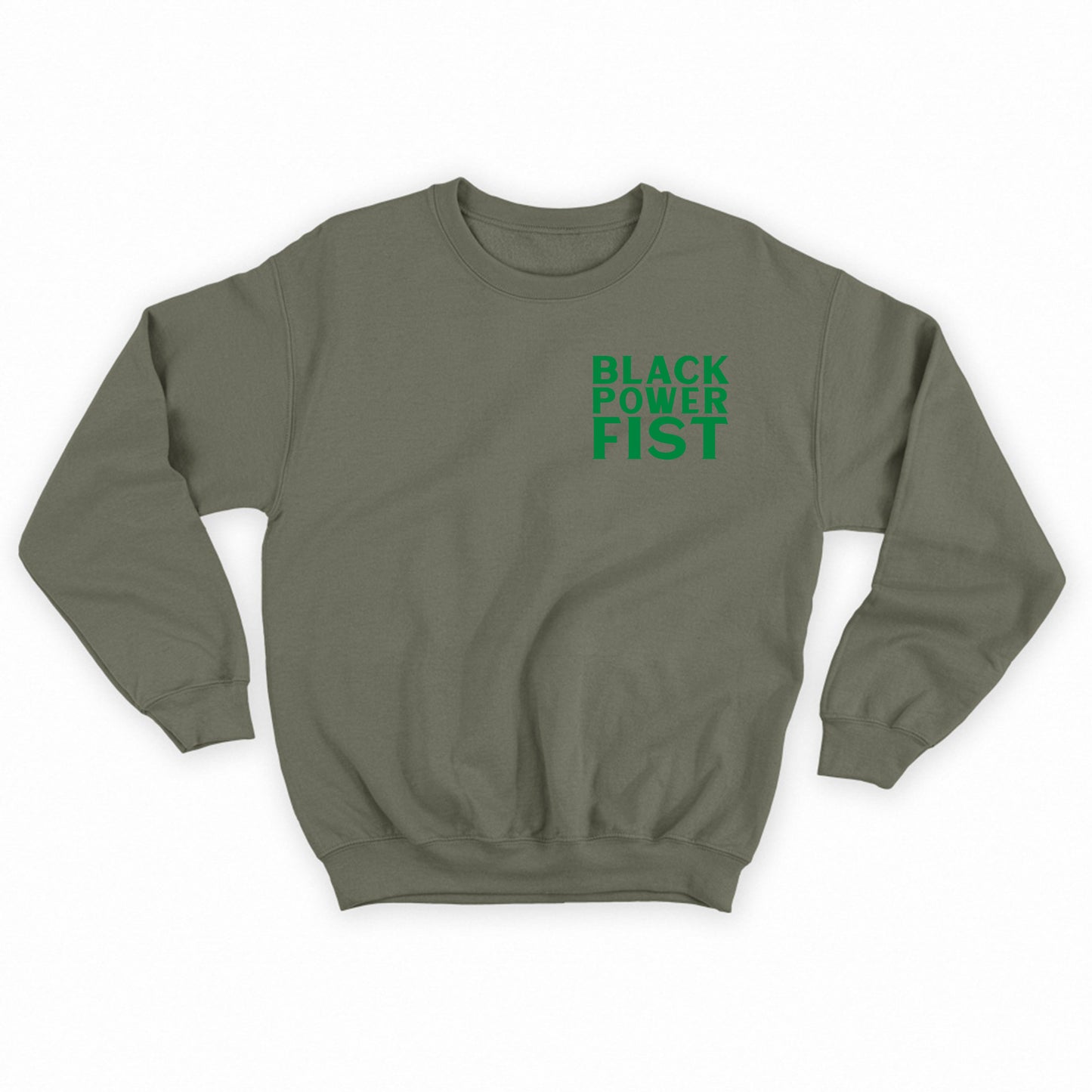 Black Power Fist Green Sweatshirt
