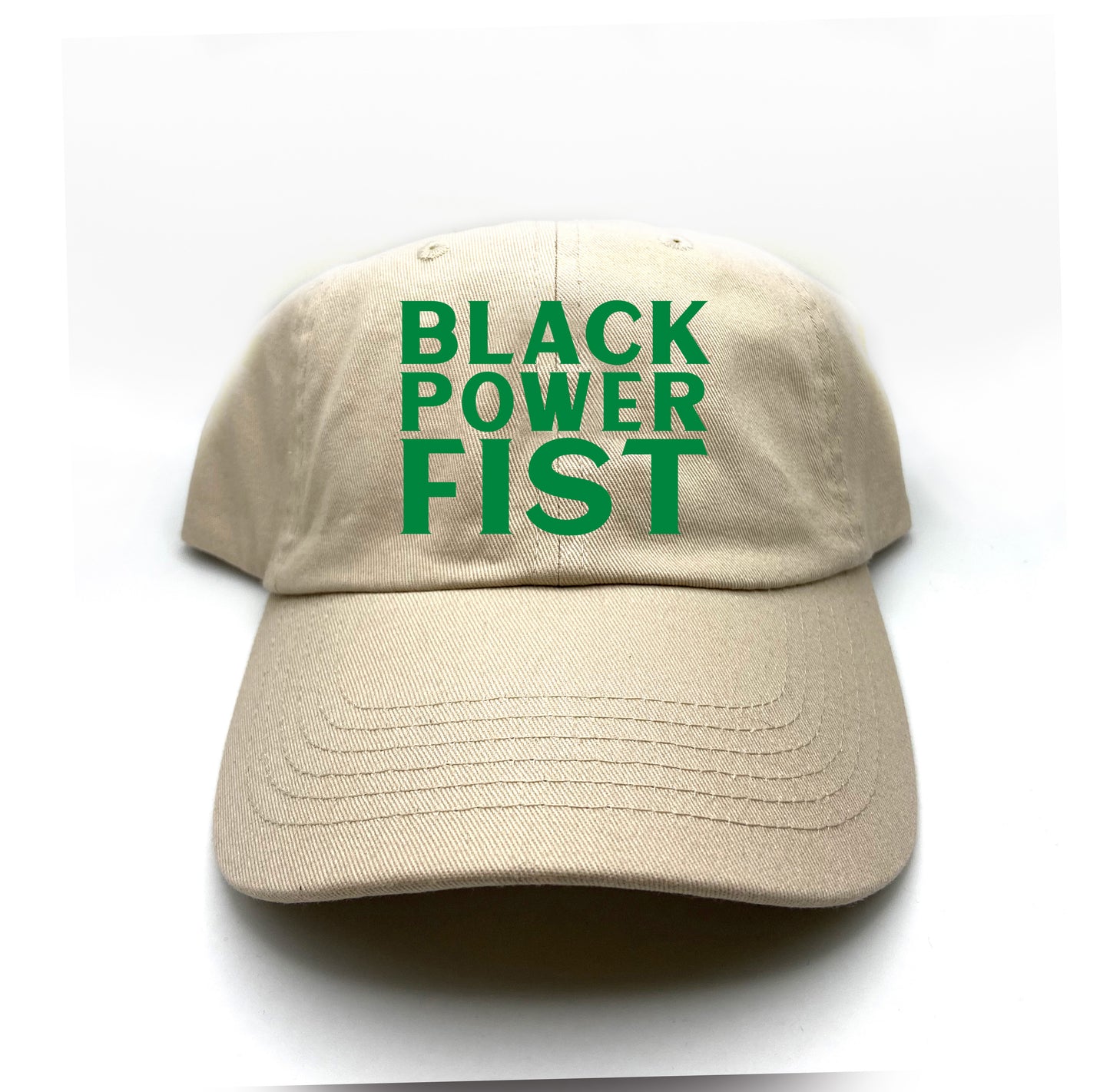 Black Power Fist Green Dad Hat