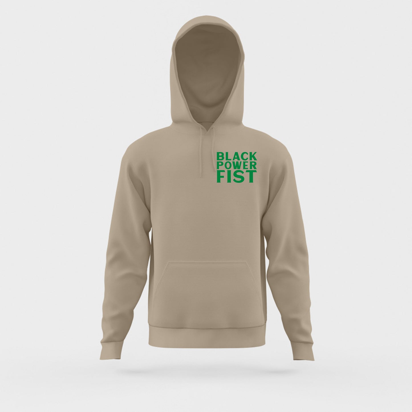 Black Power Fist Green Hoodie