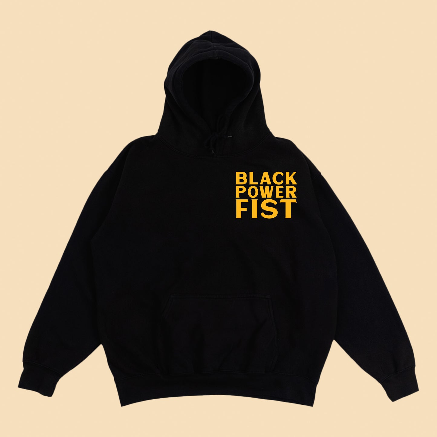 Black Power Fist Yellow Hoodie