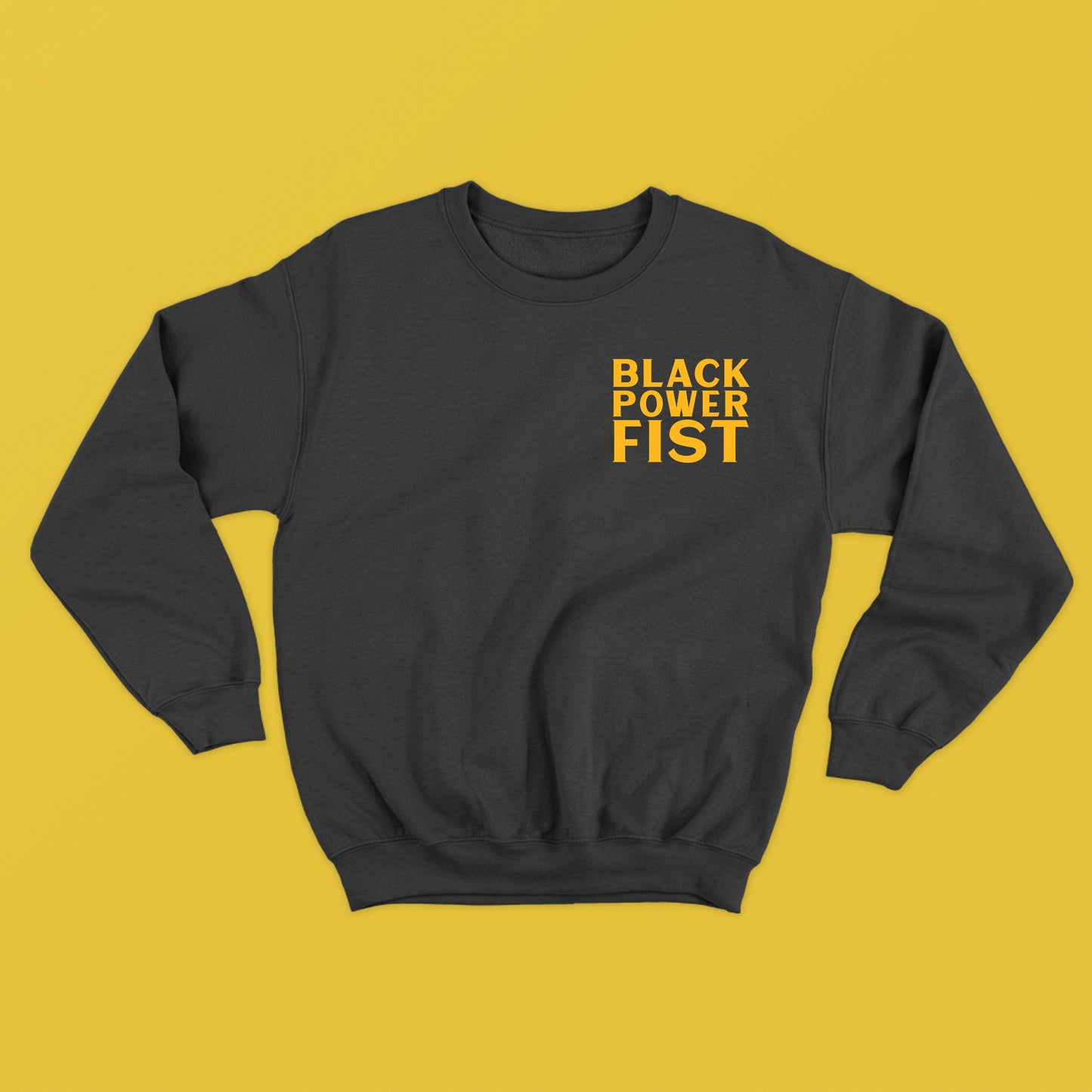 Black Power Fist Yellow Sweatshirt