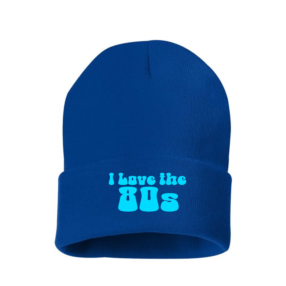 I Love the 80s Cyan Beanie Hat