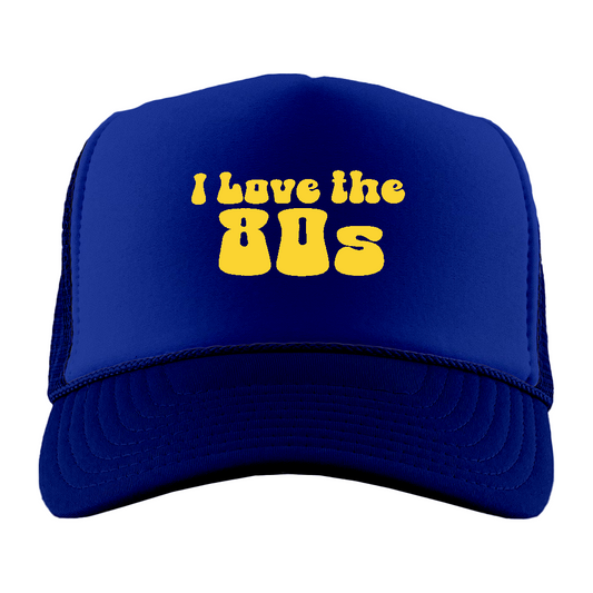 I Love The 80s Yellow Foam Trucker Hat