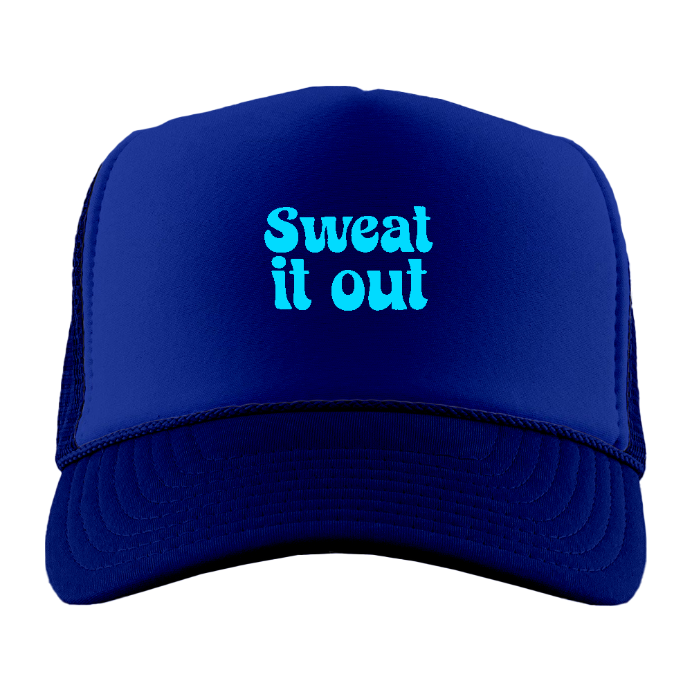 Sweat It Out Cyan Foam Trucker Hat