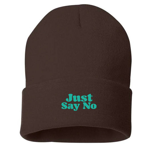 Just Say No Green Beanie