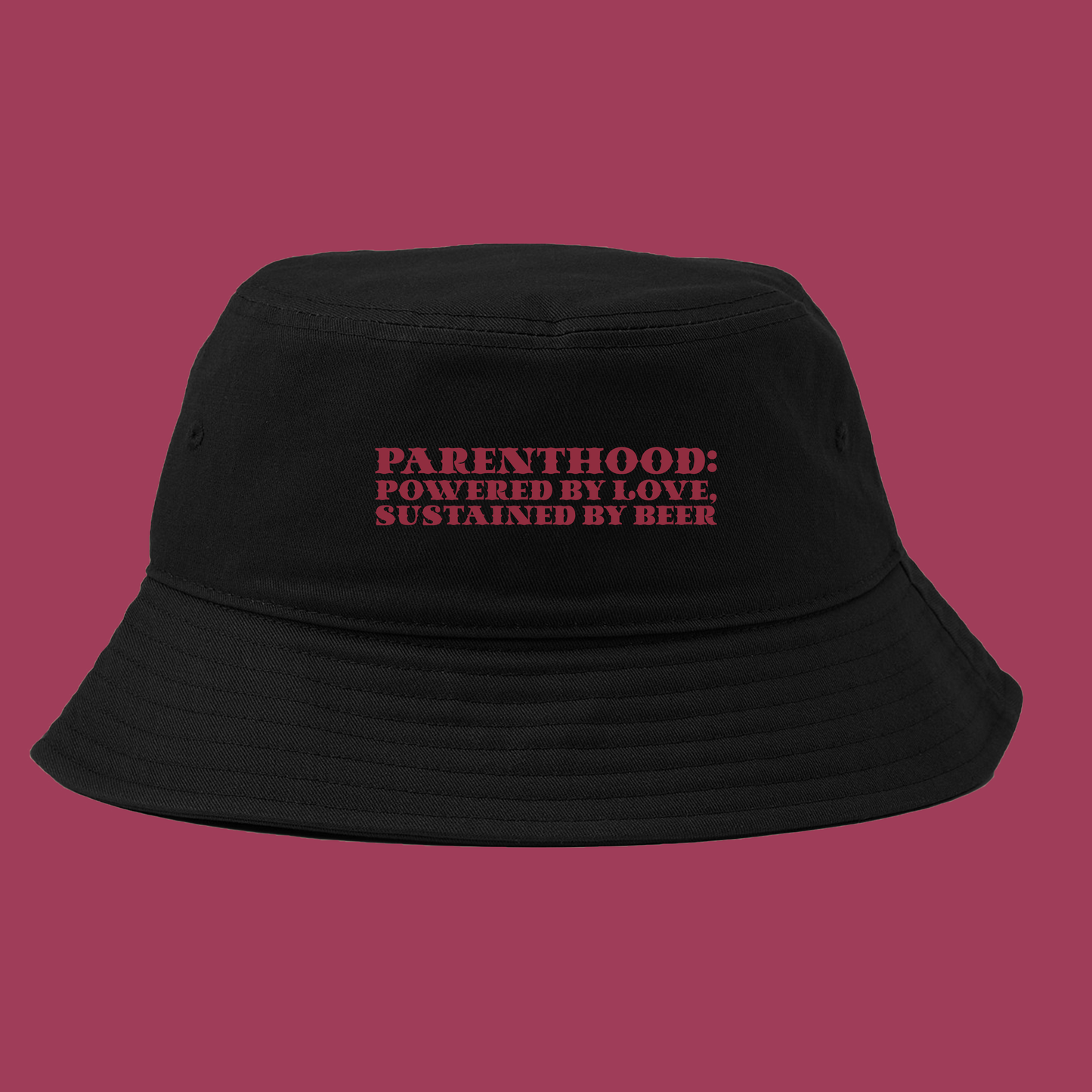 Parenthood: Powered by Love, Sustained by Beer Maroon Bucket Hat