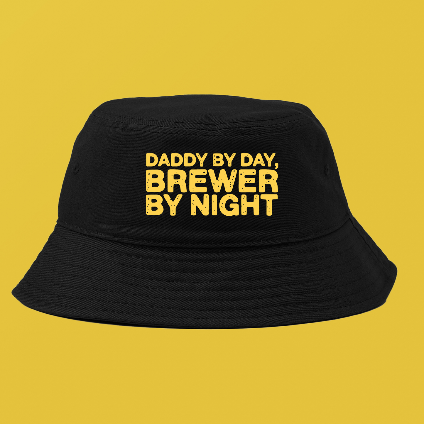 Daddy by Day, Brewer by Night Yellow Bucket Hat
