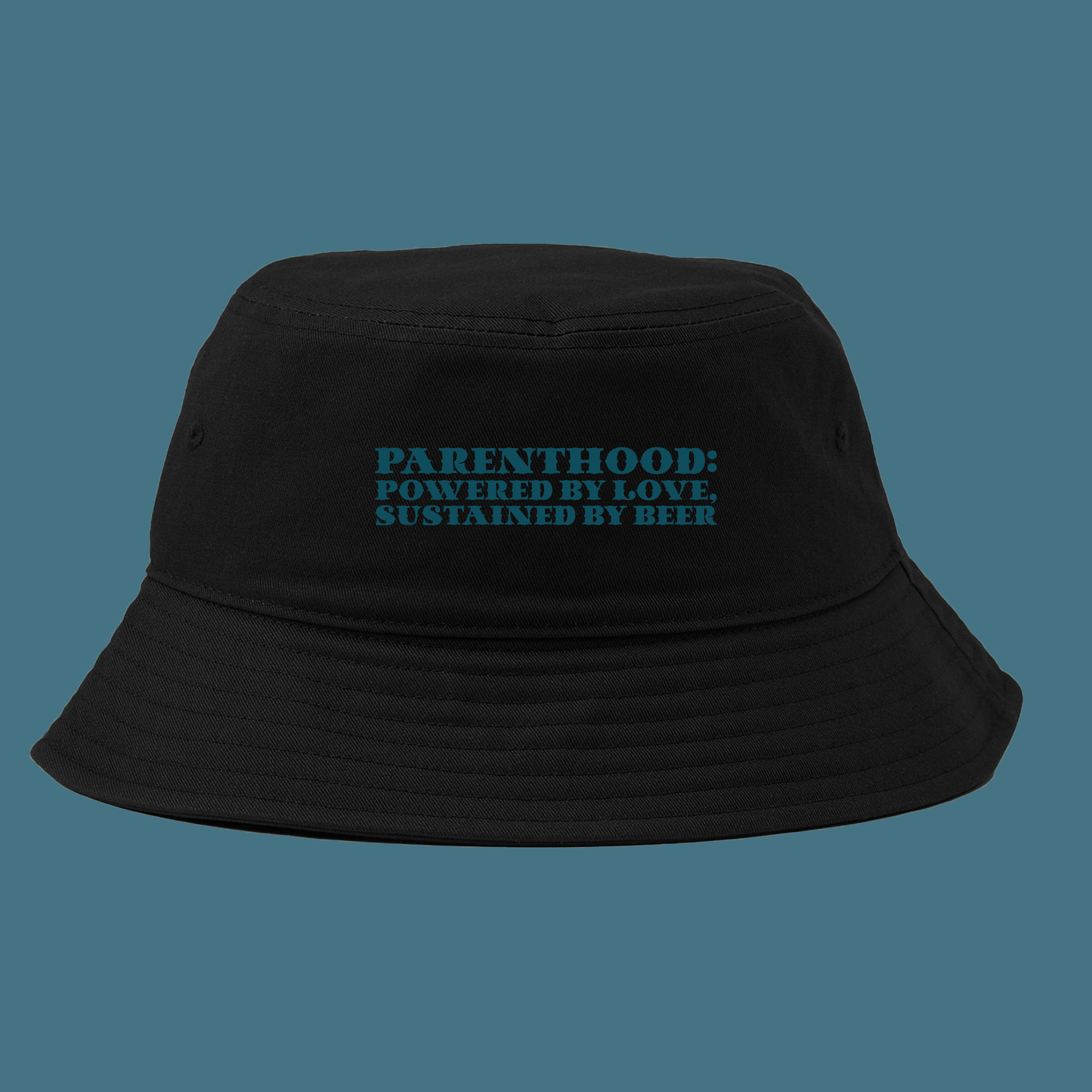 Parenthood: Powered by Love, Sustained by Beer Dark Green Bucket Hat