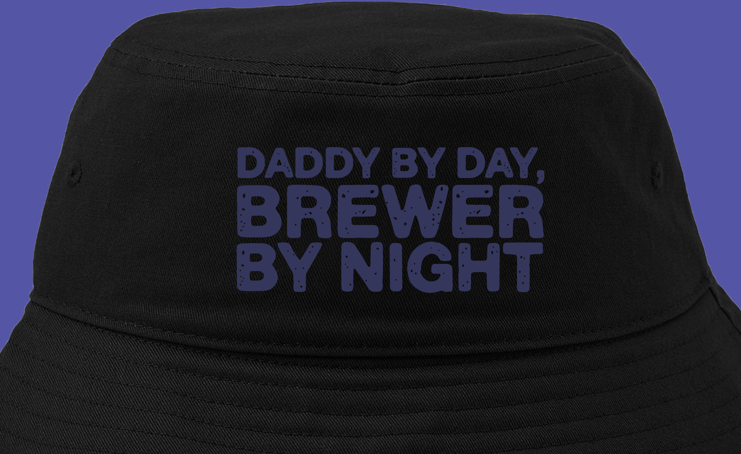 Daddy by Day, Brewer by Night Dark Blue Bucket Hat