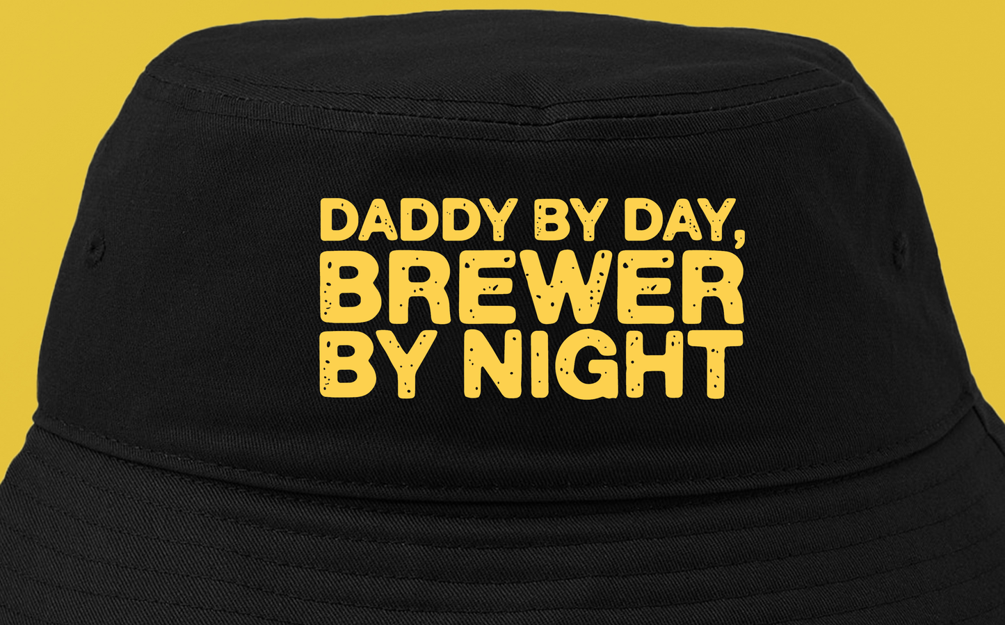 Daddy by Day, Brewer by Night Yellow Bucket Hat