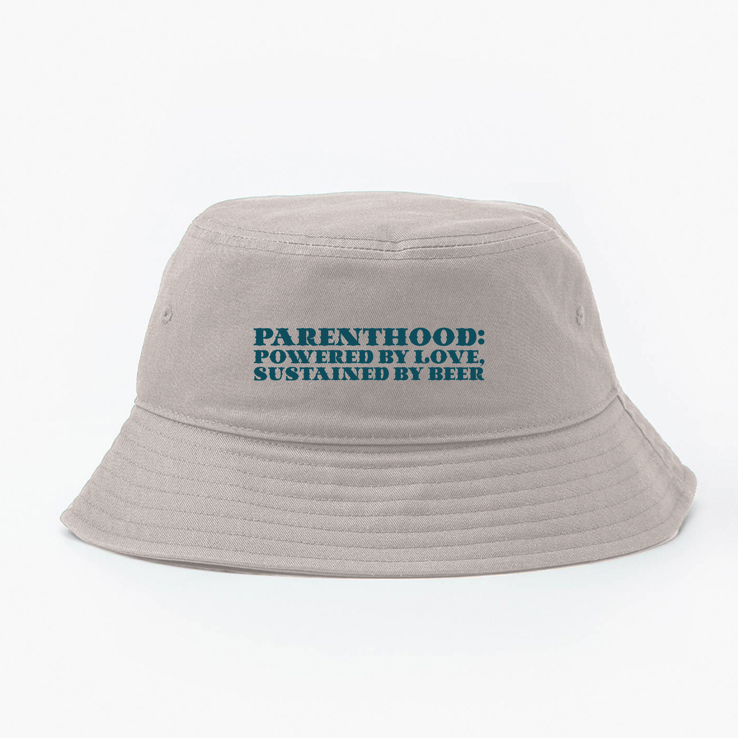 Parenthood: Powered by Love, Sustained by Beer Dark Green Bucket Hat