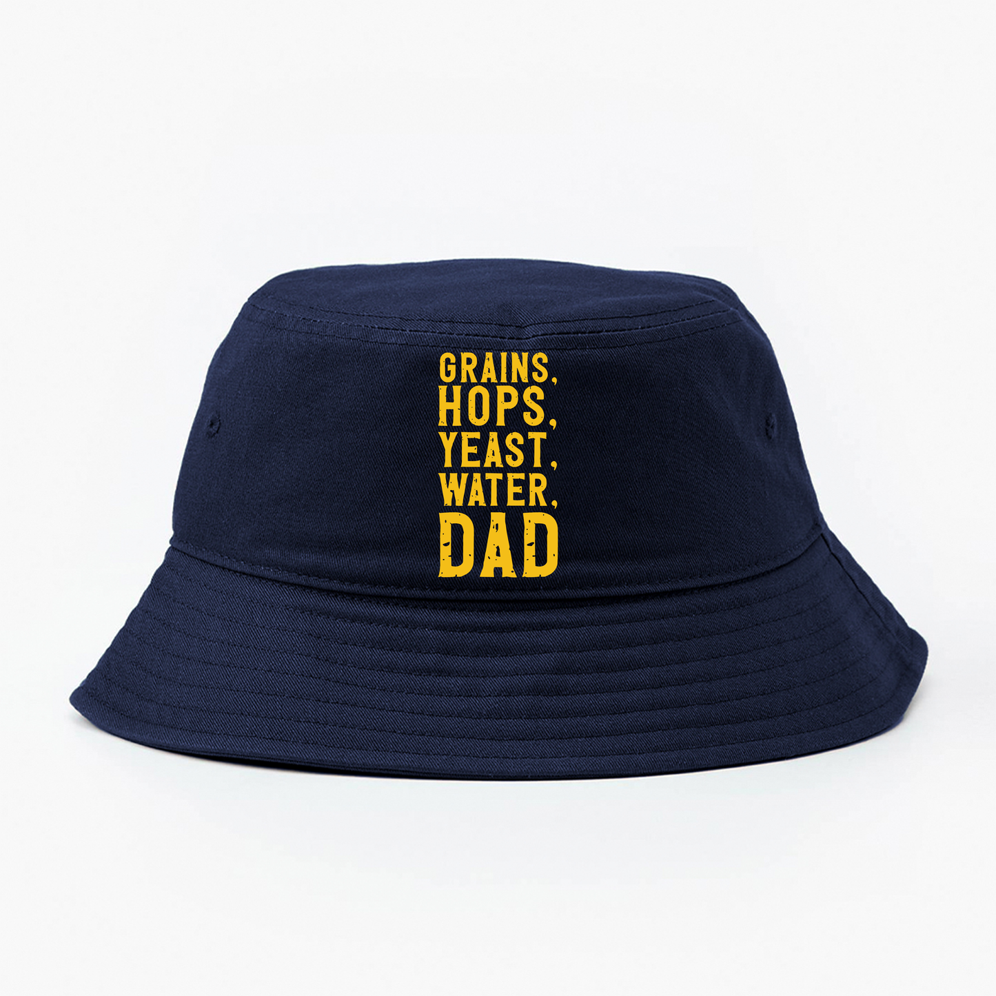 Grains, Hops, Yeast, Water, Dad Yellow Bucket Hat
