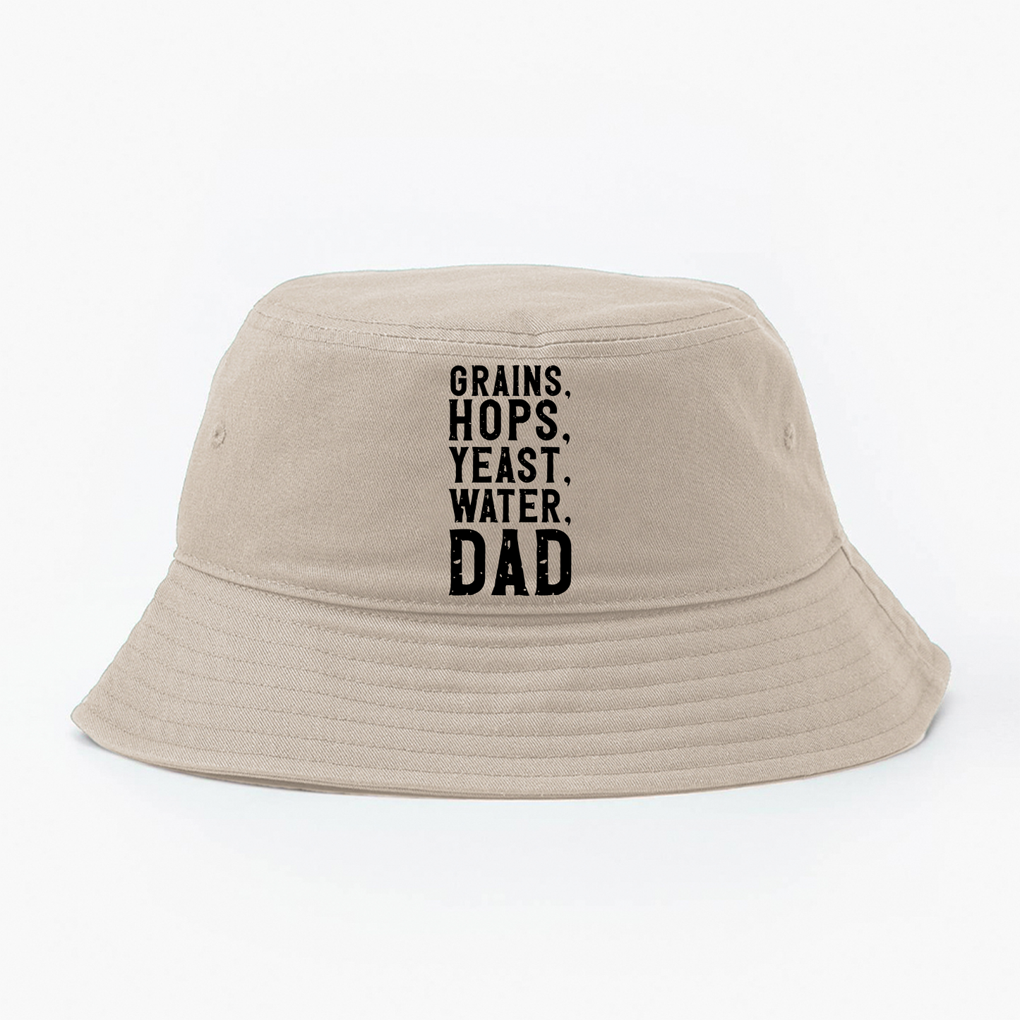Grains, Hops, Yeast, Water, Dad Black Bucket Hat