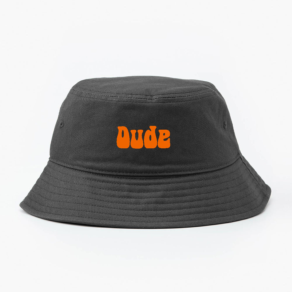 Dude Orange Bucket Hat