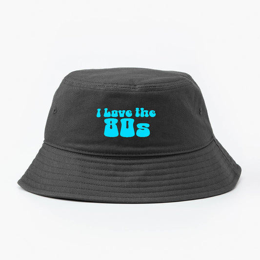 I Love the 80s Cyan Bucket Hat