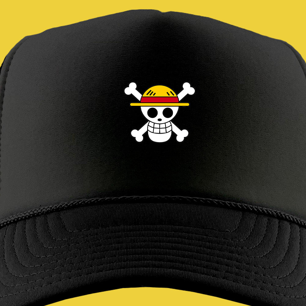 Straw Hat Pirates jolly roger foam trucker