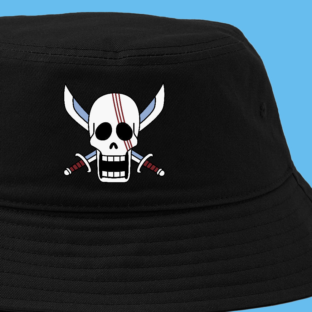 Red Hair Pirates jolly roger bucket hat