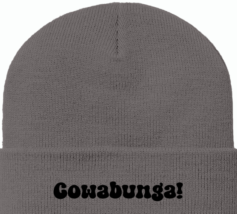 Cowabunga! Black Beanie