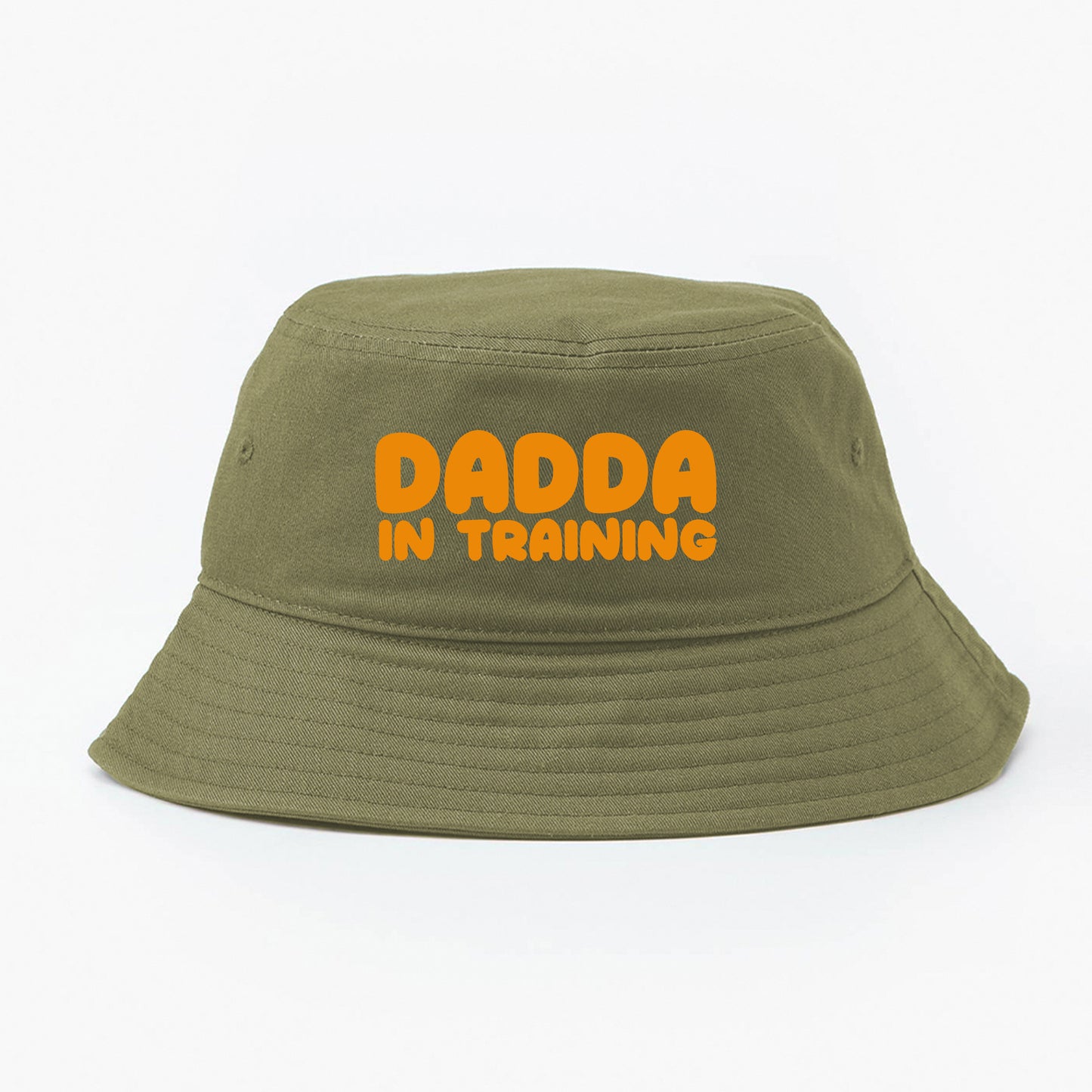 dadda in training yellow bukcet hat