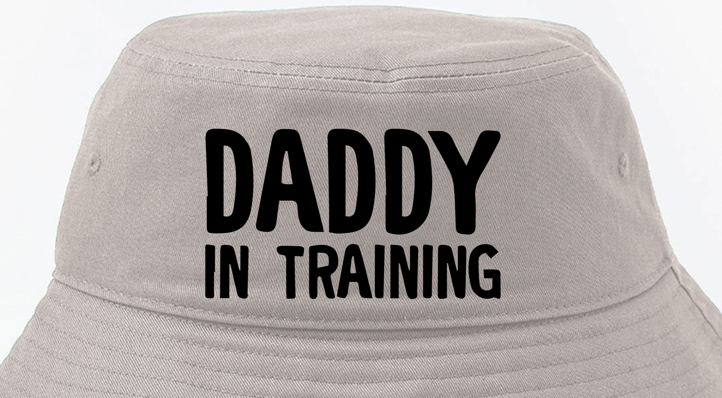 daddy in training black bucket hat