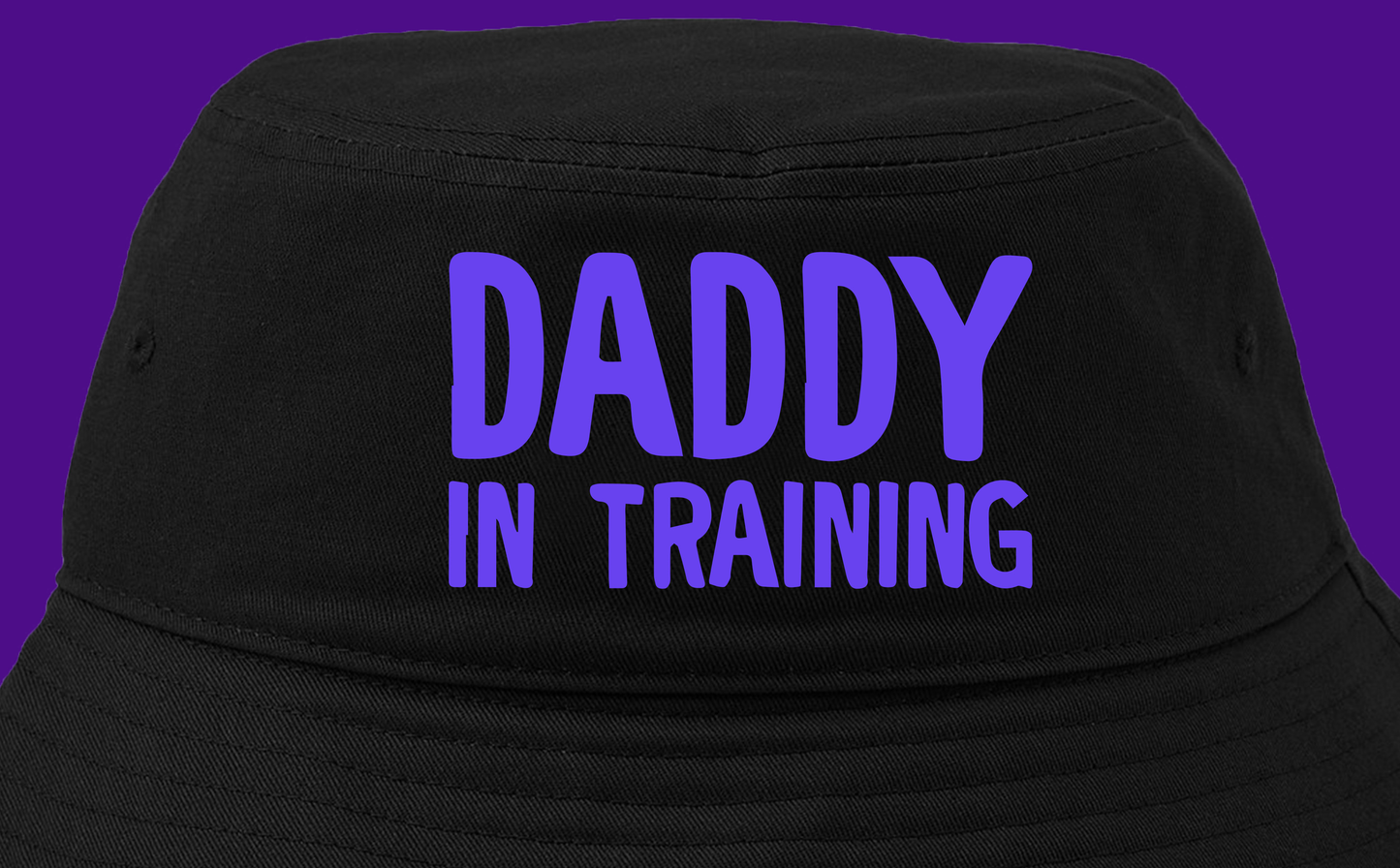 daddy in training blue violet bucket hat