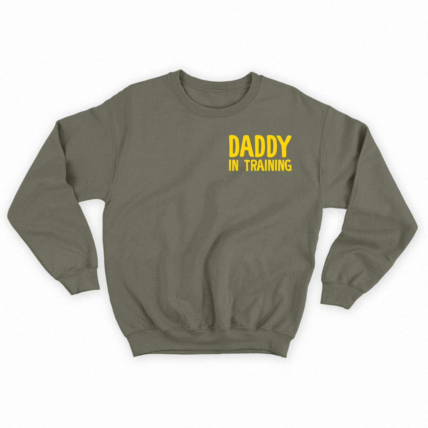 daddy in training yellow sweatshirt