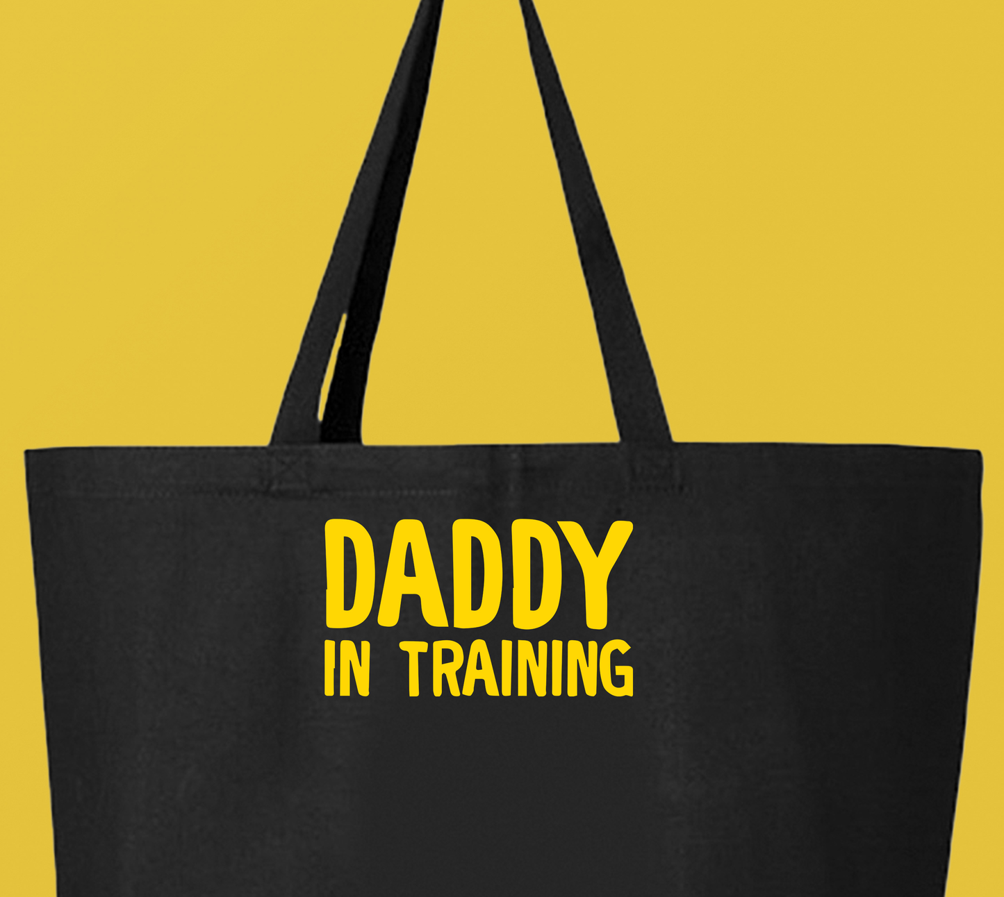 daddy in training yellow tote bag