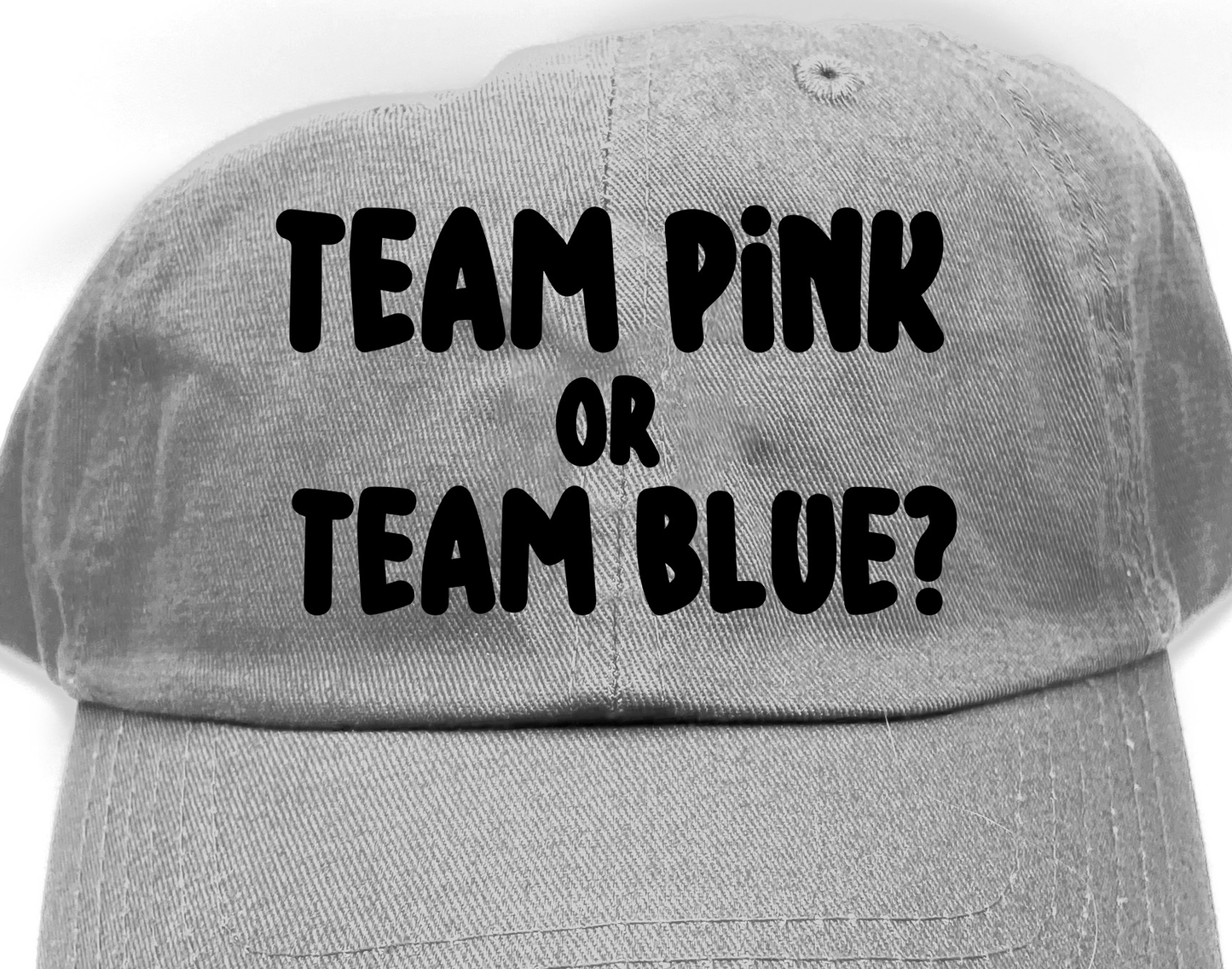 Team Pink or Team Blue? Black Dad Hat