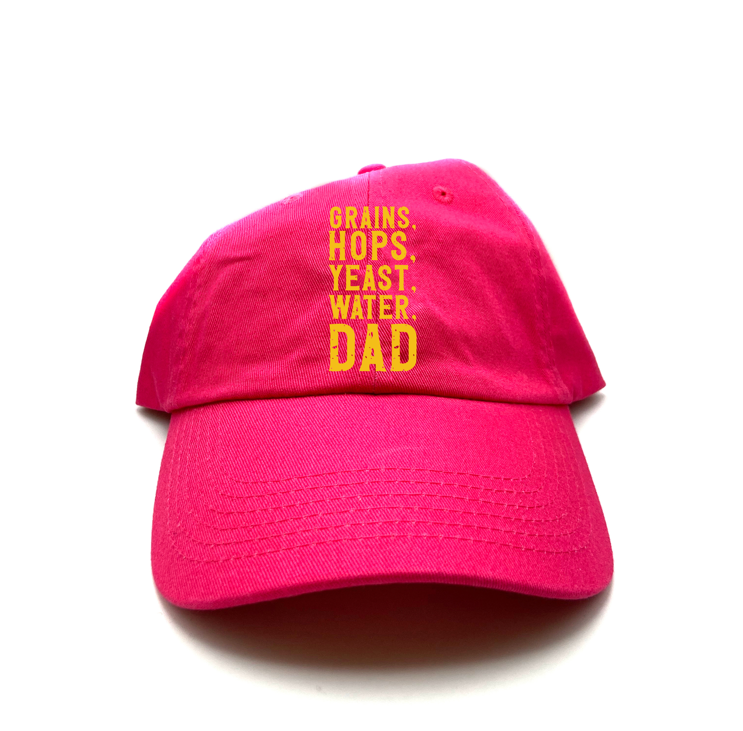 Grains, Hops, Yeast, Water, Dad Yellow Dad Hat