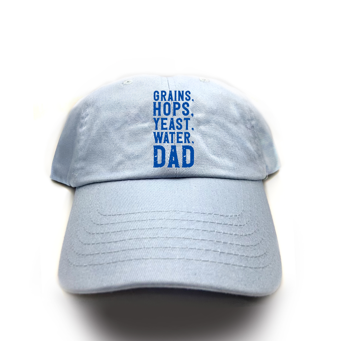 Grains, Hops, Yeast, Water, Dad Blue Dad Hat