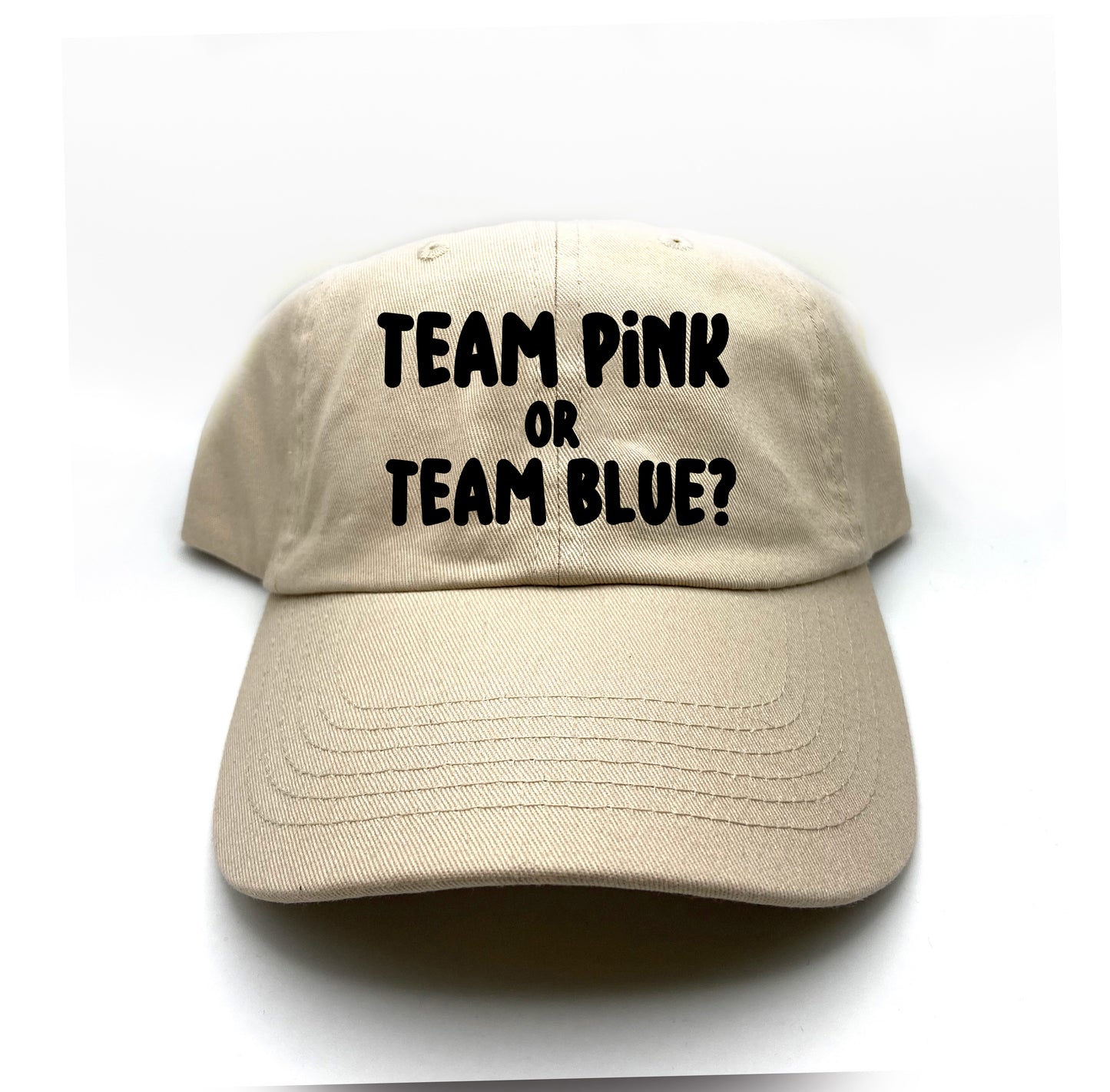 Team Pink or Team Blue? Black Dad Hat