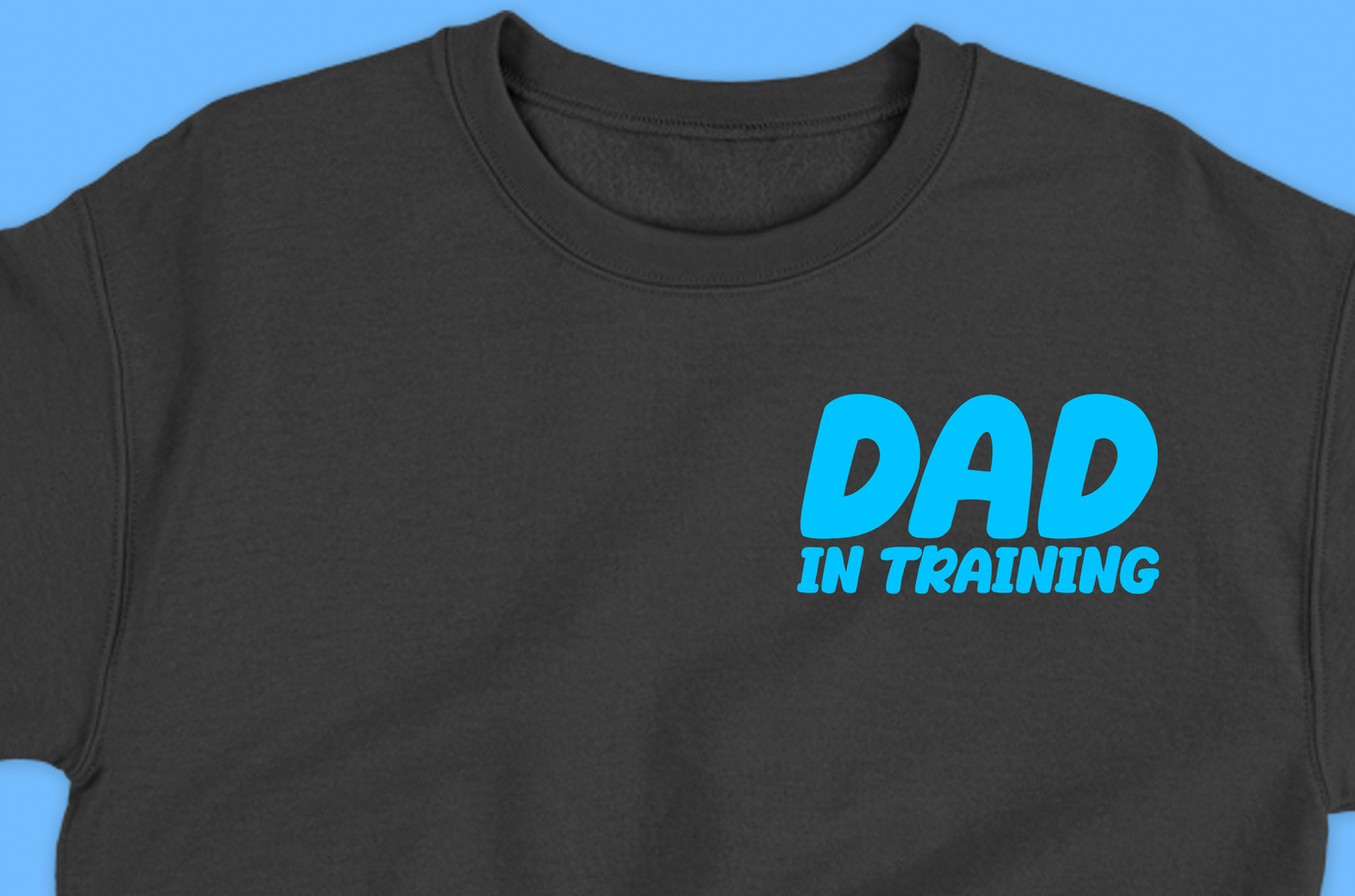 dad in training blue sweatshirt