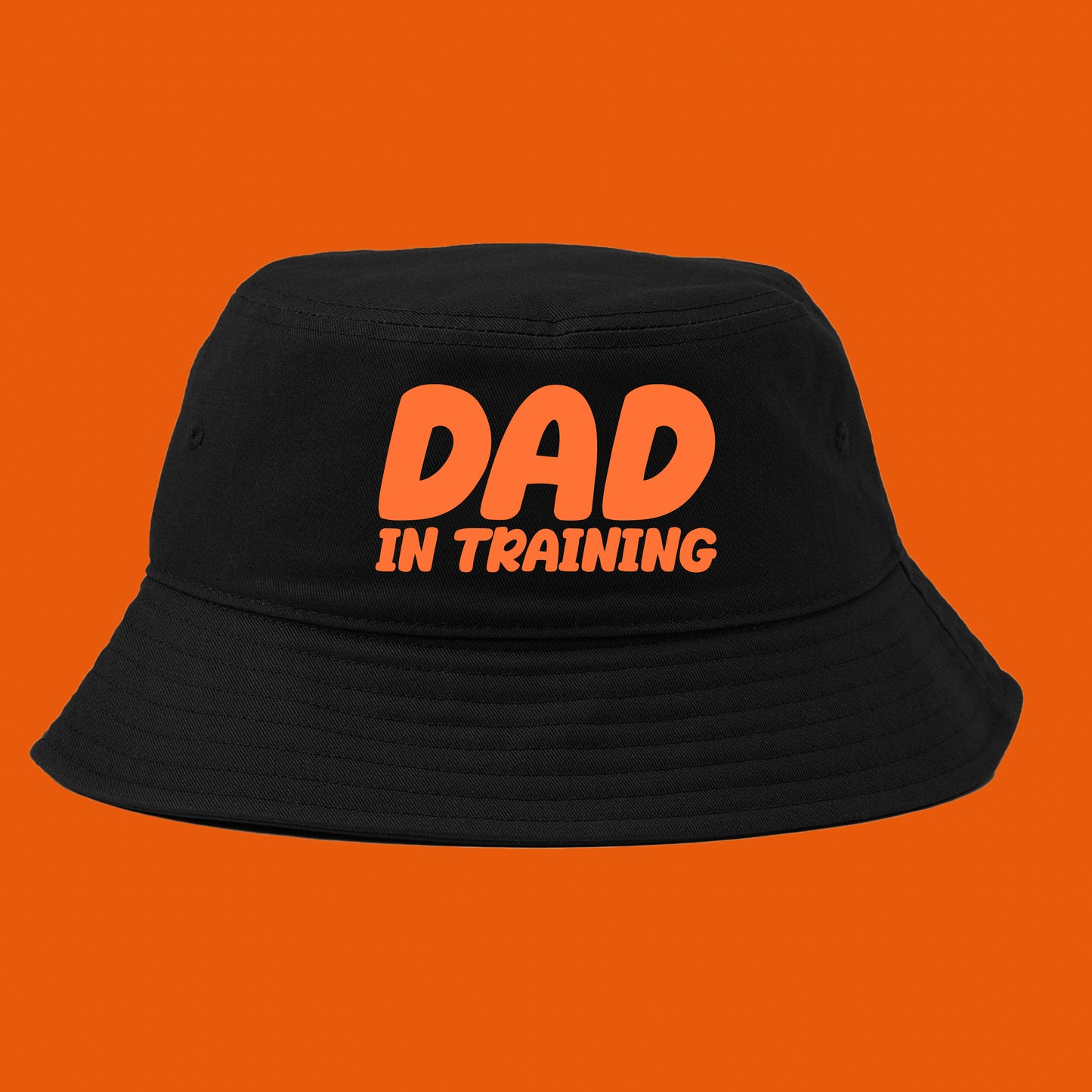 dad in training red orange bucket hat