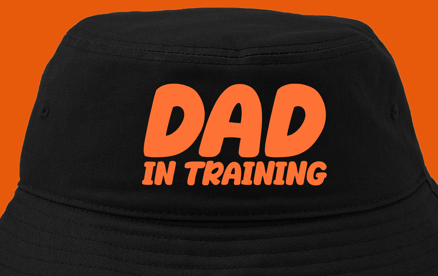 dad in training red orange bucket hat