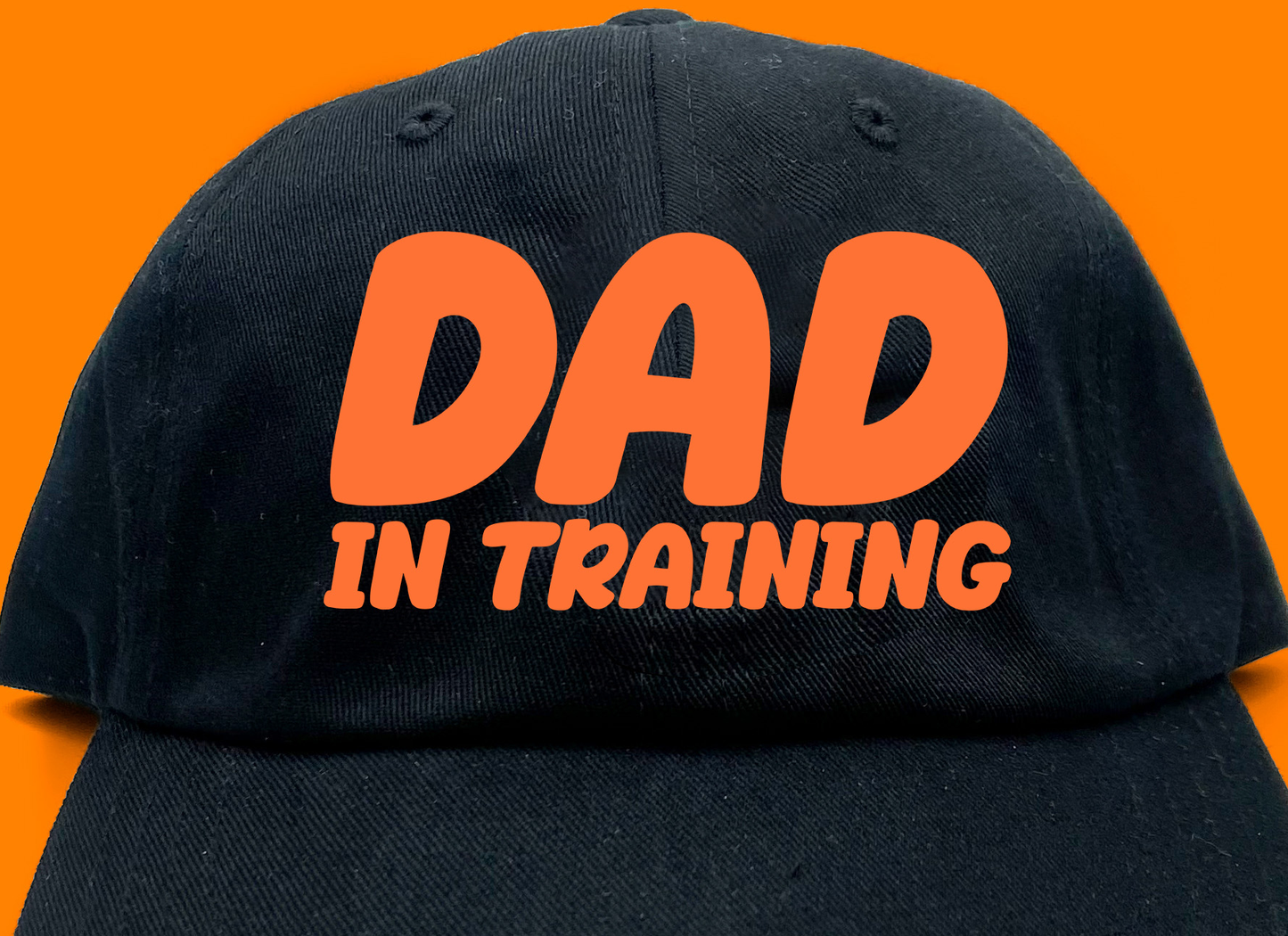 dad in training red orange dad hat