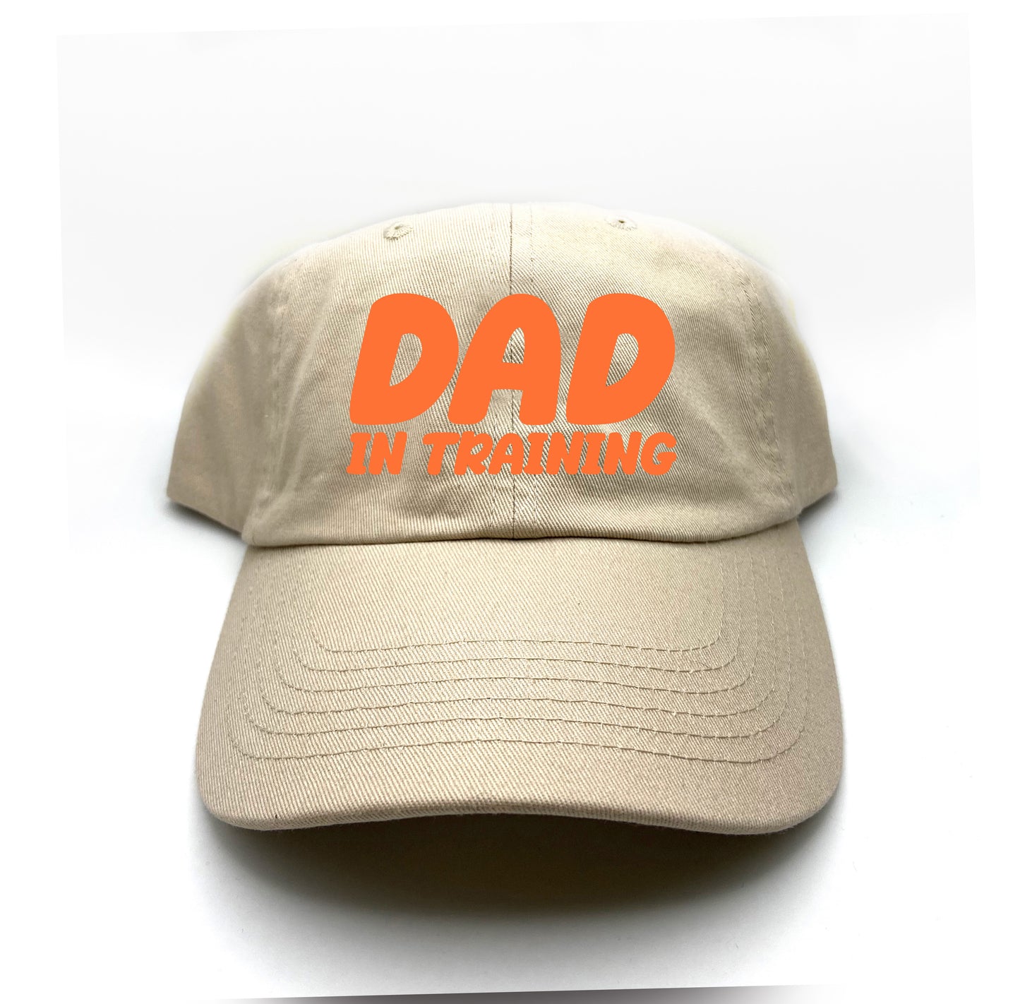 dad in training red orange dad hat