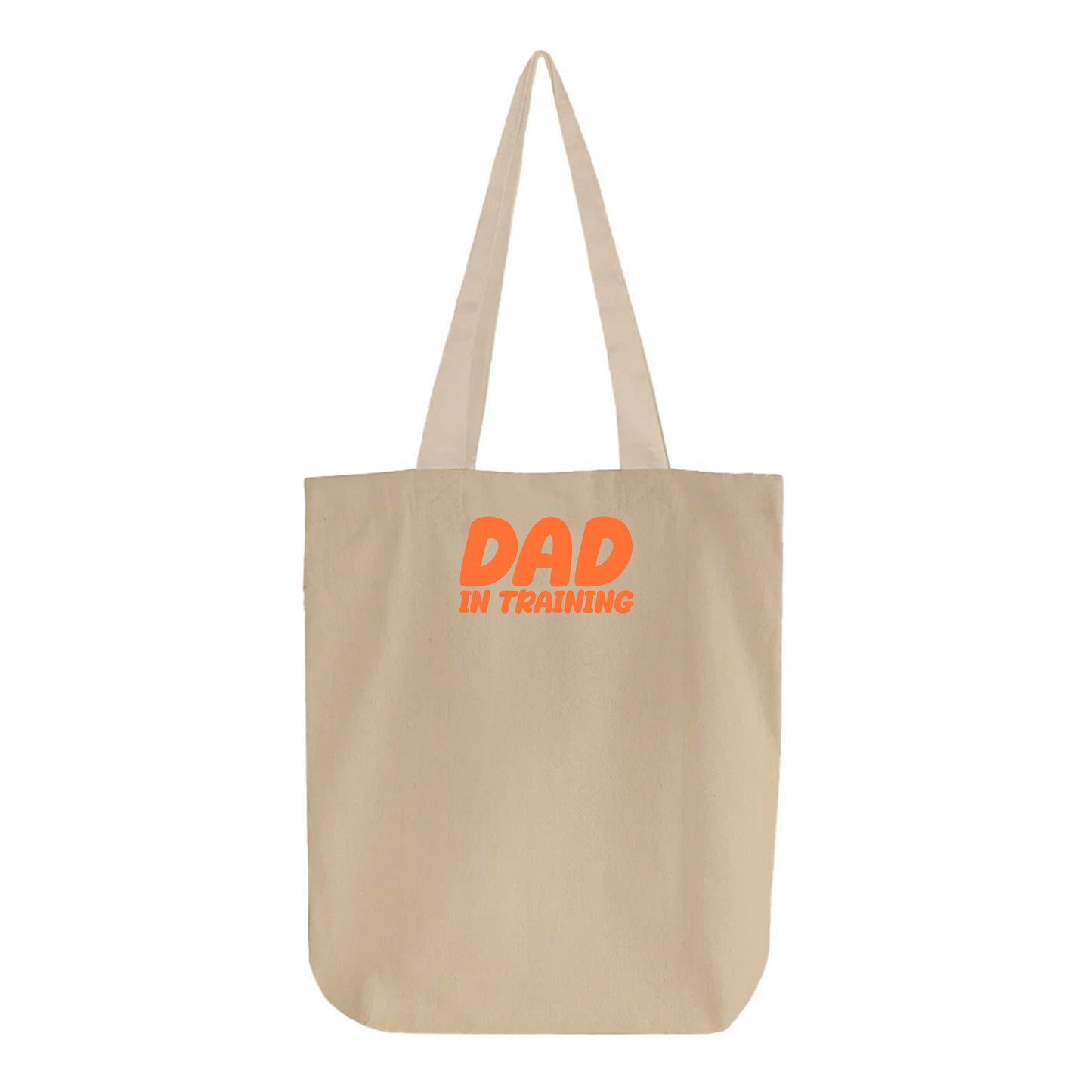 dad in training red orange tote bag