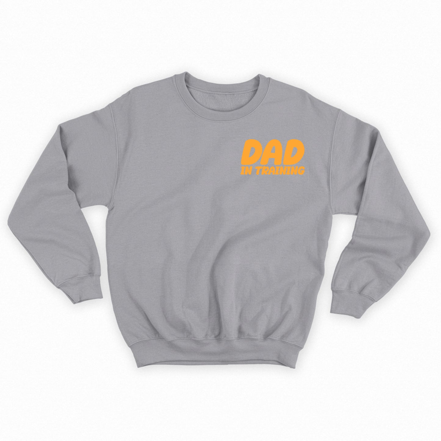 dad in training yellow sweatshirt