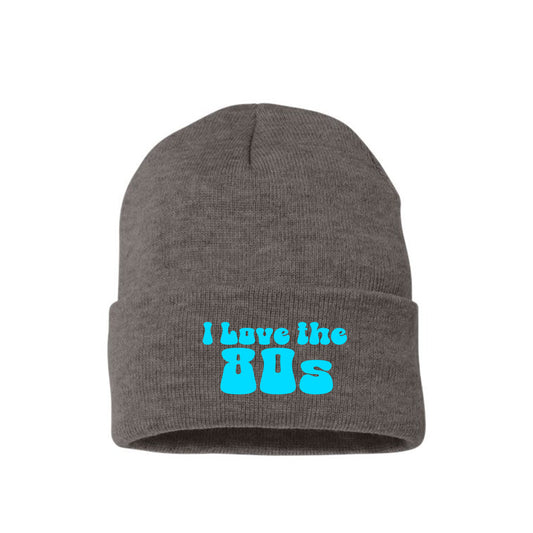 I Love the 80s Cyan Beanie Hat