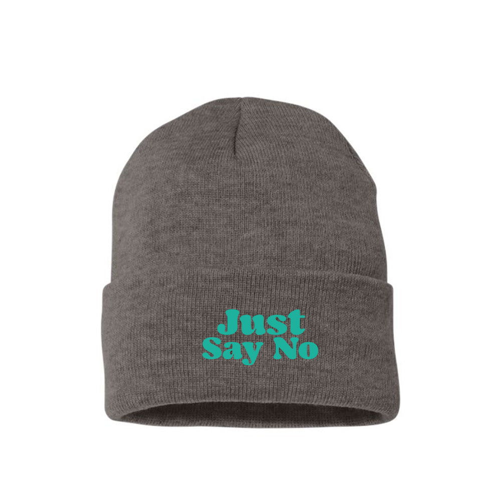 Just Say No Green Beanie