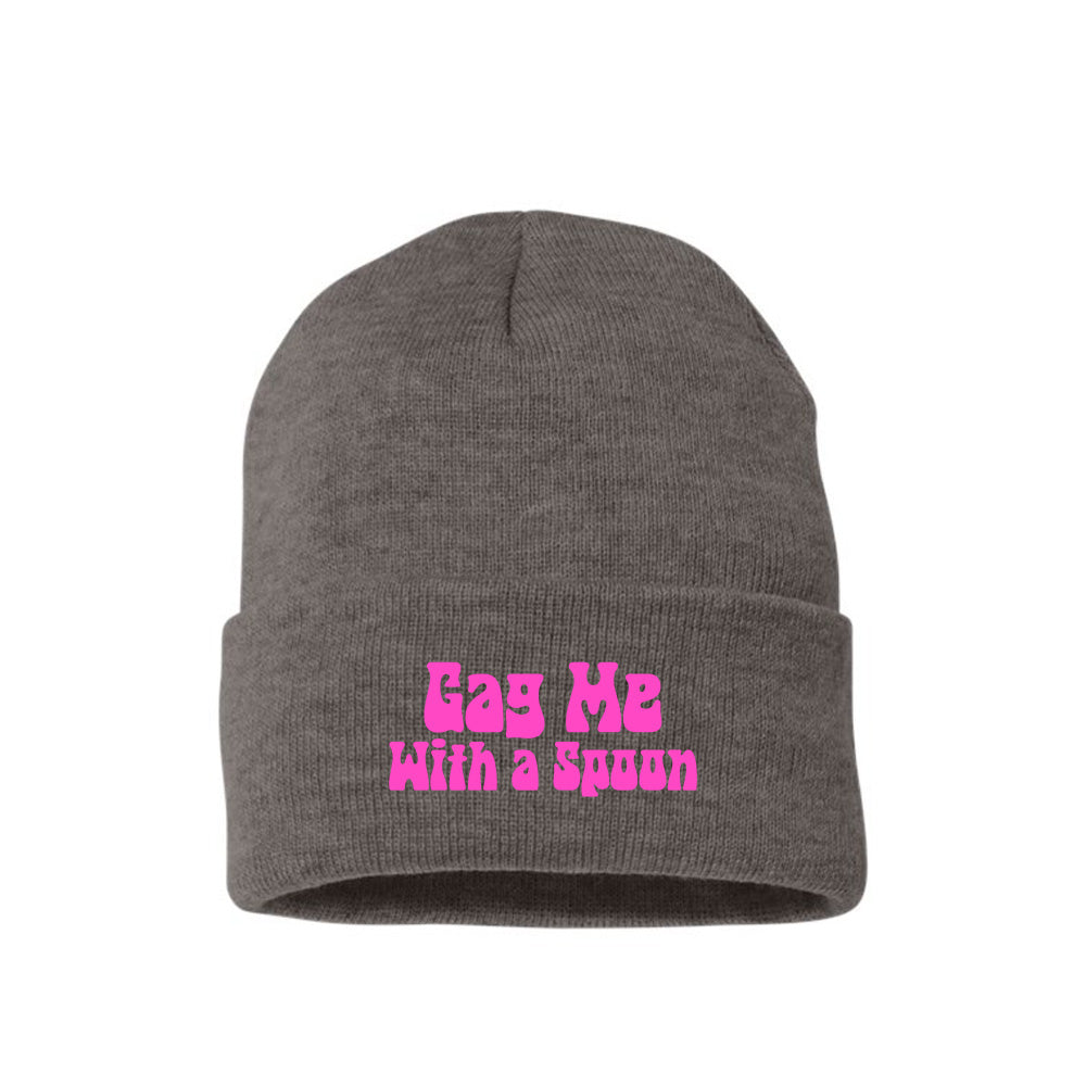 Gag Me With a Spoon Pink Beanie