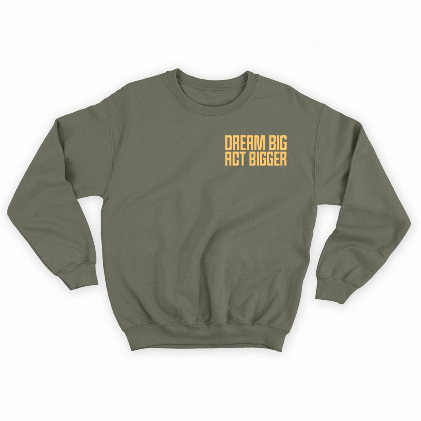 Dream Big Act Bigger MLK Yellow Sweatshirt