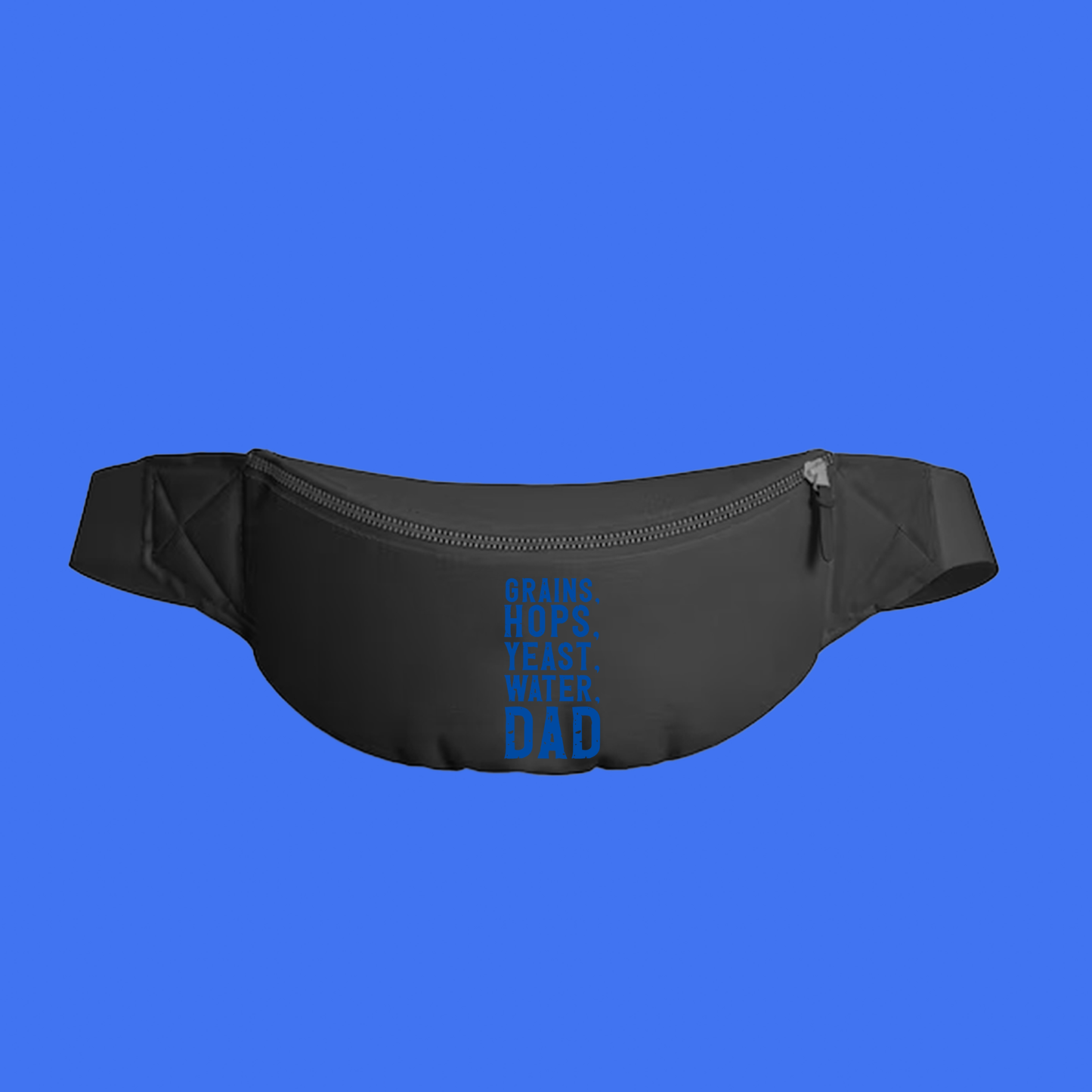 Grains, Hops, Yeast, Water, Dad Blue Fanny Pack