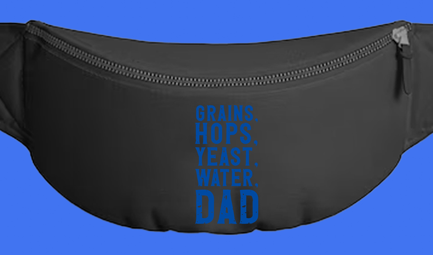 Grains, Hops, Yeast, Water, Dad Blue Fanny Pack