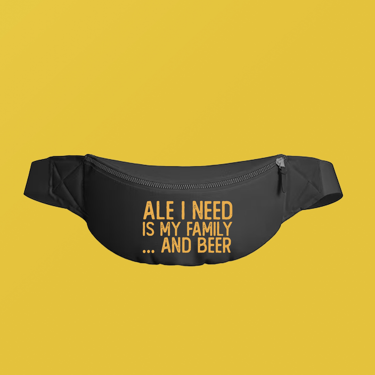 Ale I Need Is My Family... And Beer Yellow Fanny Pack