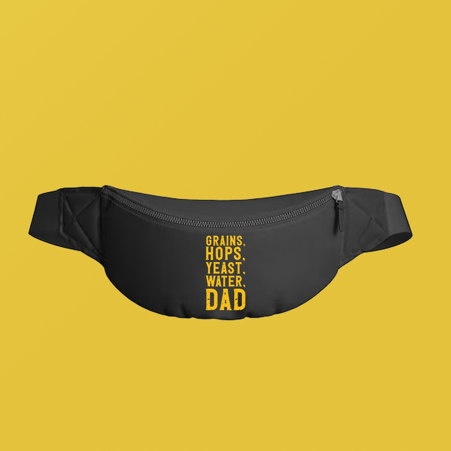 Grains, Hops, Yeast, Water, Dad Yellow Fanny Pack