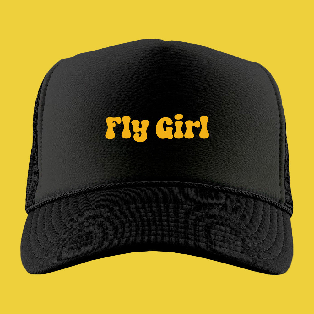 Fly Girl Yellow Foam Trucker Hat
