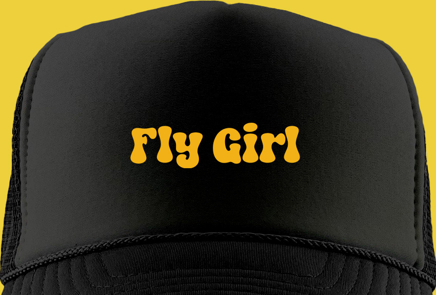 Fly Girl Yellow Foam Trucker Hat
