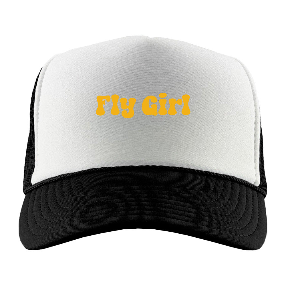 Fly Girl Yellow Foam Trucker Hat
